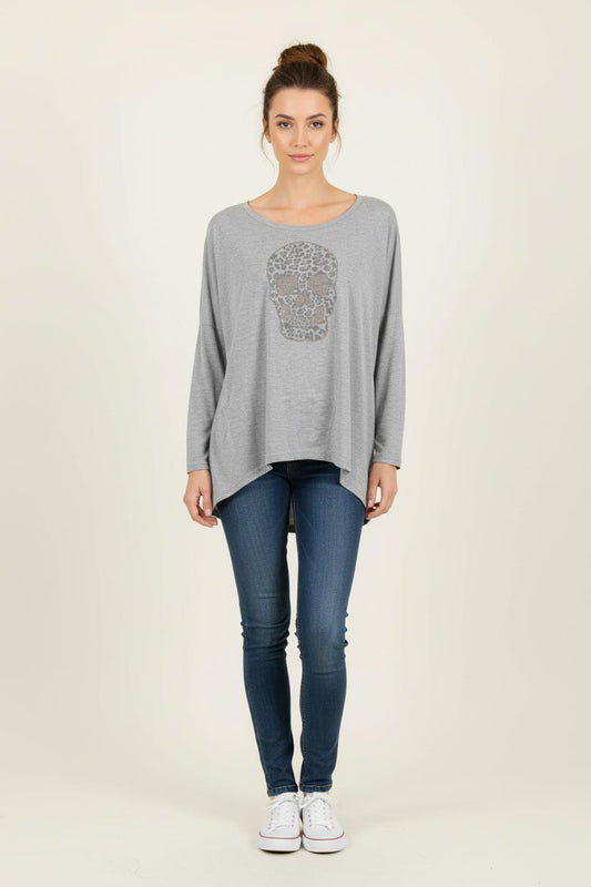 Tee-shirt Manches Longues Gris - Taille XS/34