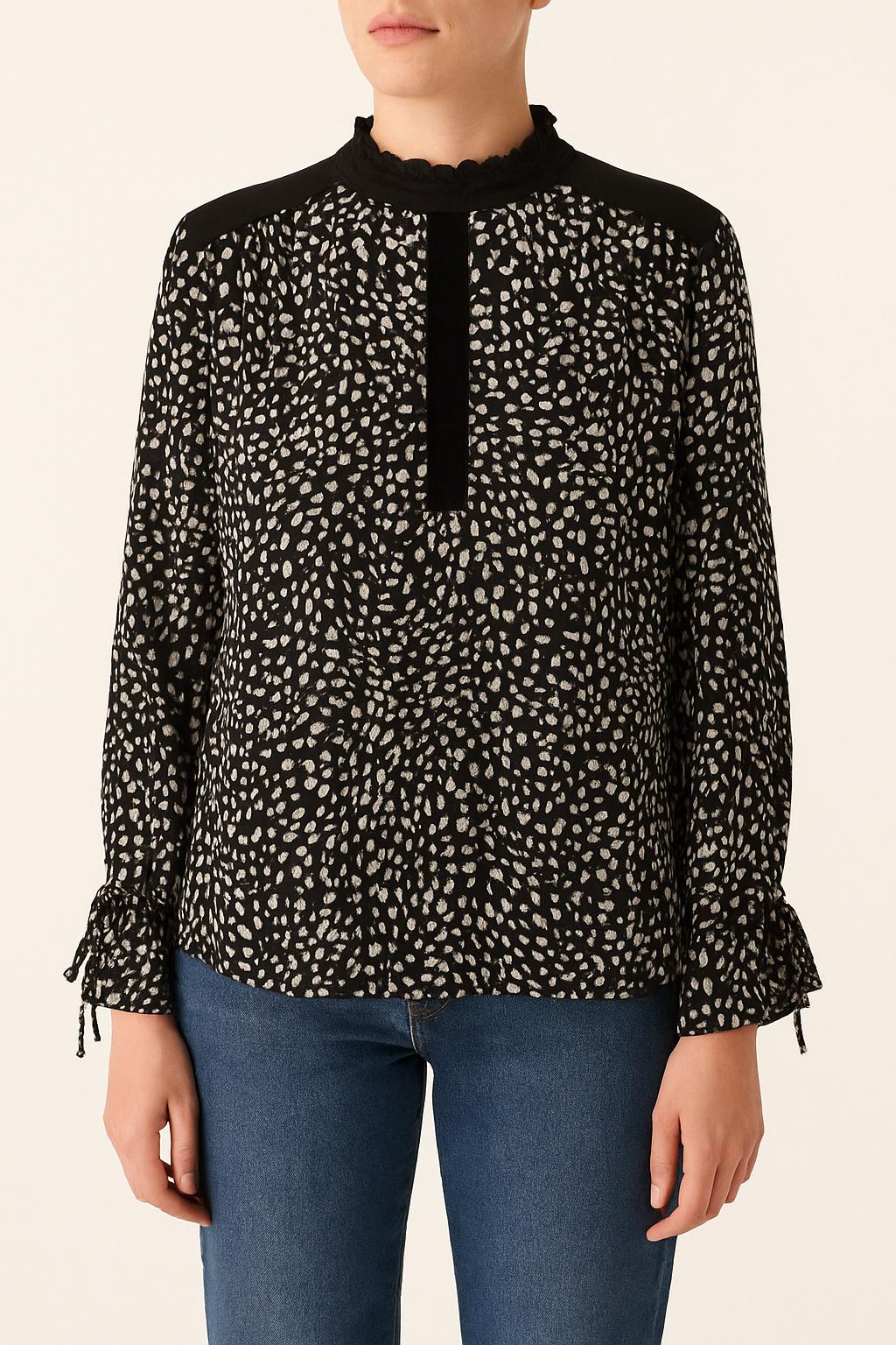 Blouse Noire et Blanche - Taille L/40