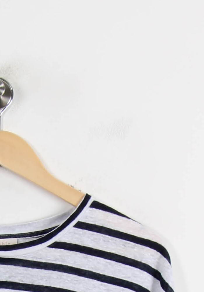 T-shirt Blanc et Bleu Marine - Taille L/40