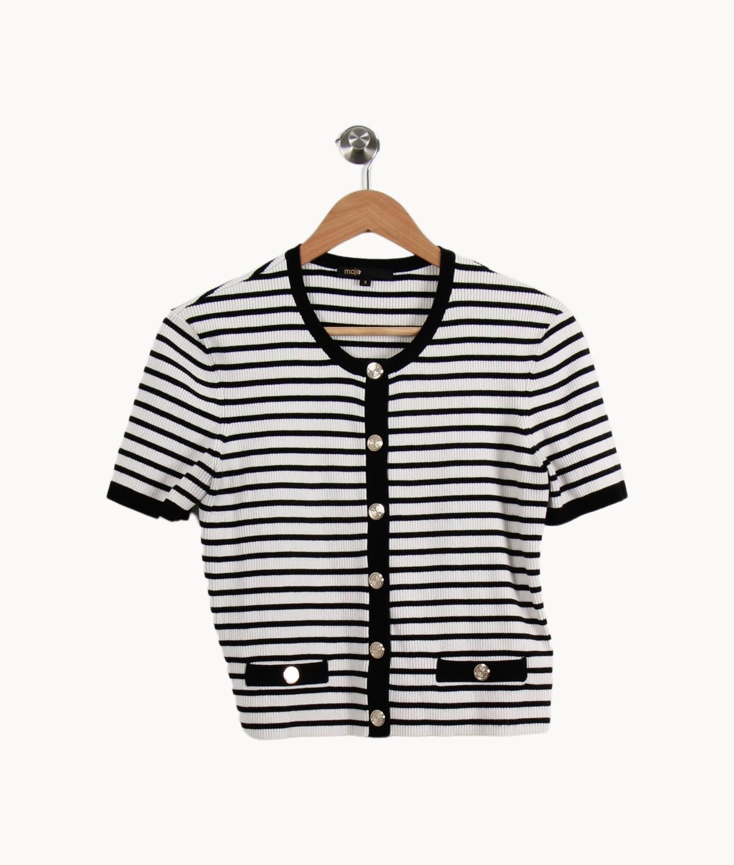 Cardigan Blanc et Noir - Taille L/40