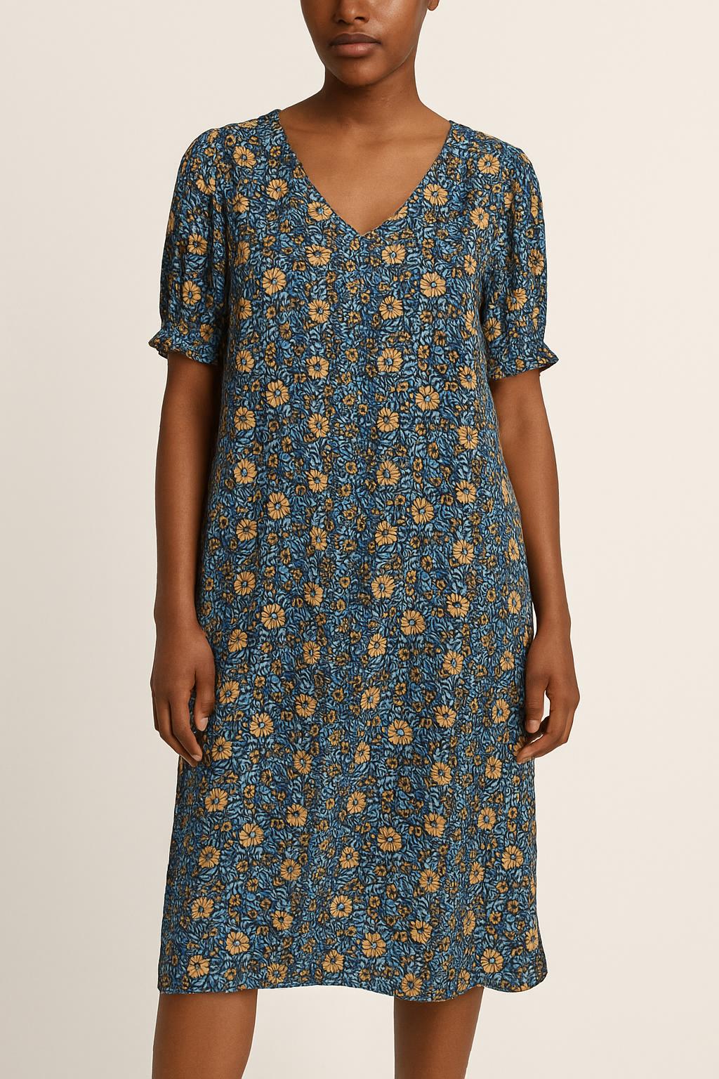 Robe Fleurie Bleue et Jaune - Taille M/38