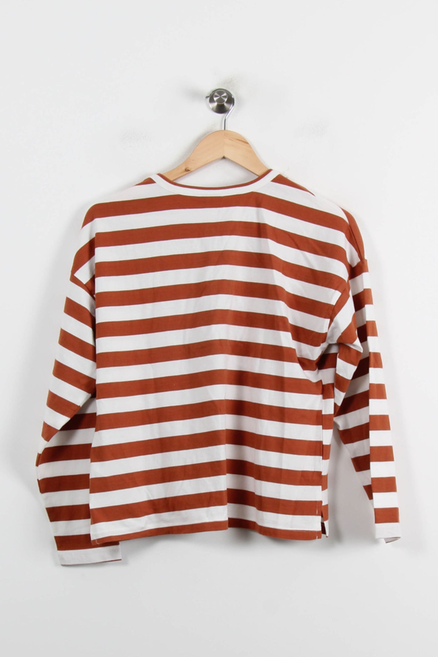 Tee-shirt à Rayures Marron et Blanc - Taille S/36