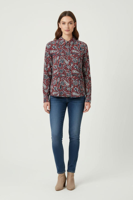 Chemisier Rouge et Bleu - Taille M/38