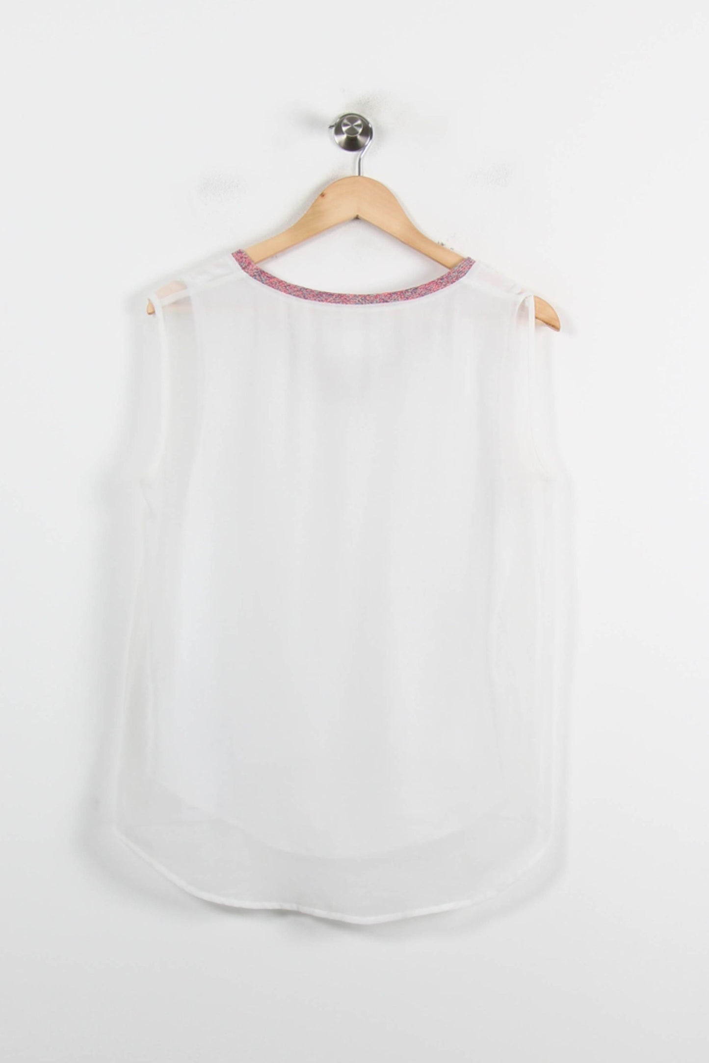 Débardeur Blanc et Rose - Taille M/38