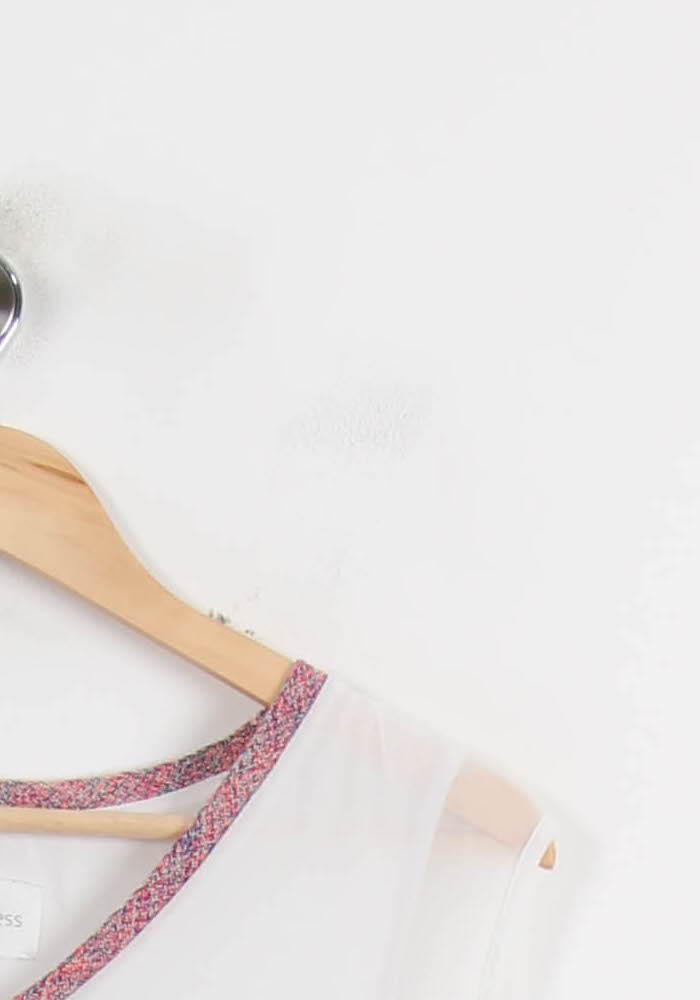 Débardeur Blanc et Rose - Taille M/38