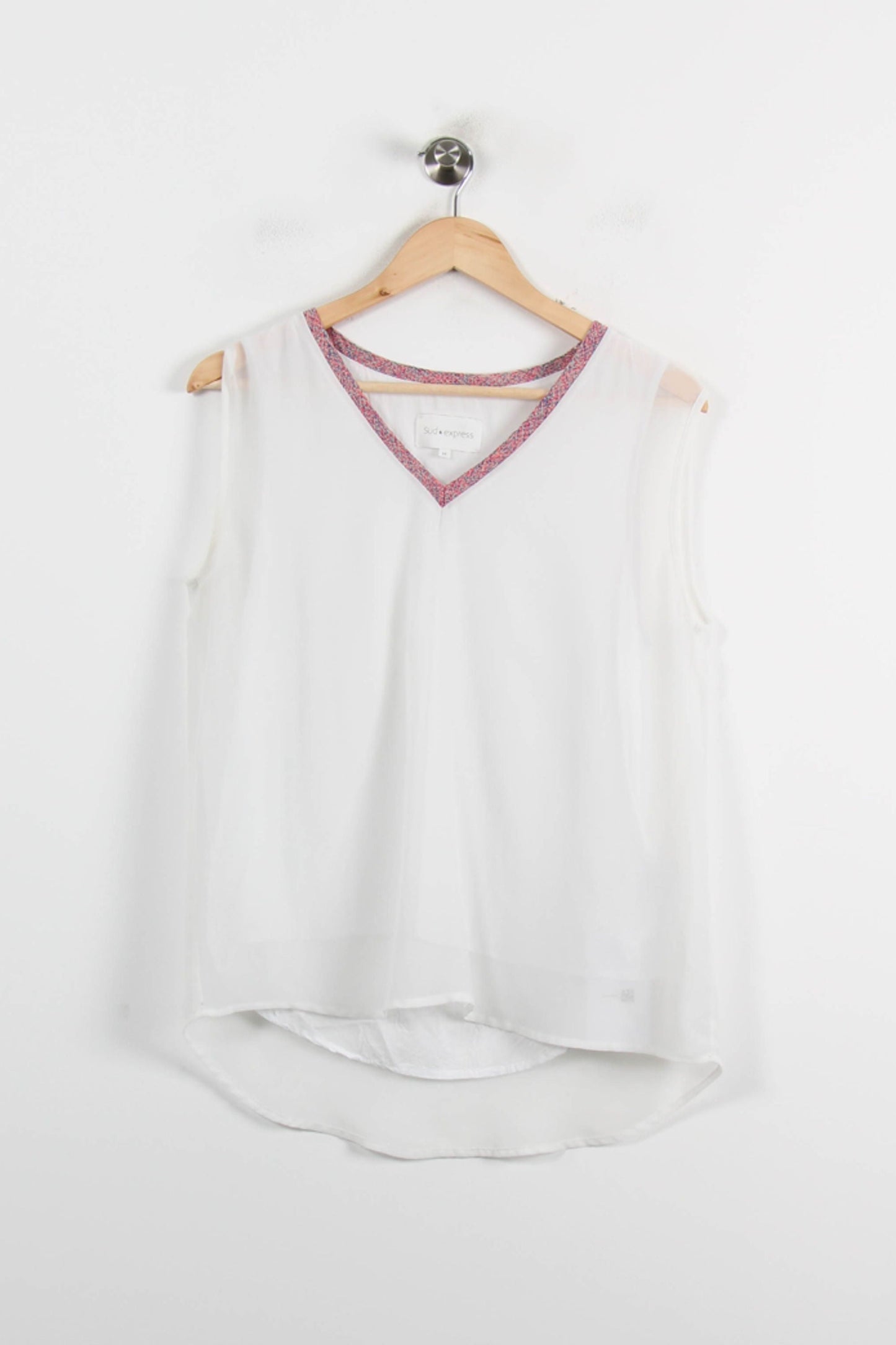 Débardeur Blanc et Rose - Taille M/38