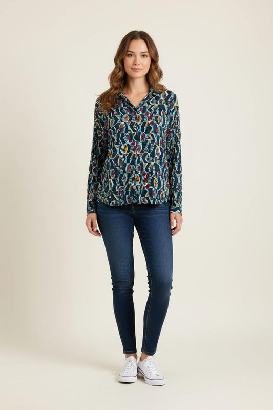 Chemise Bleue et Multicolore - Taille M/38