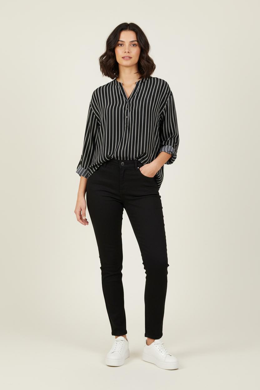 Blouse Noire et Blanche - Taille XL/42