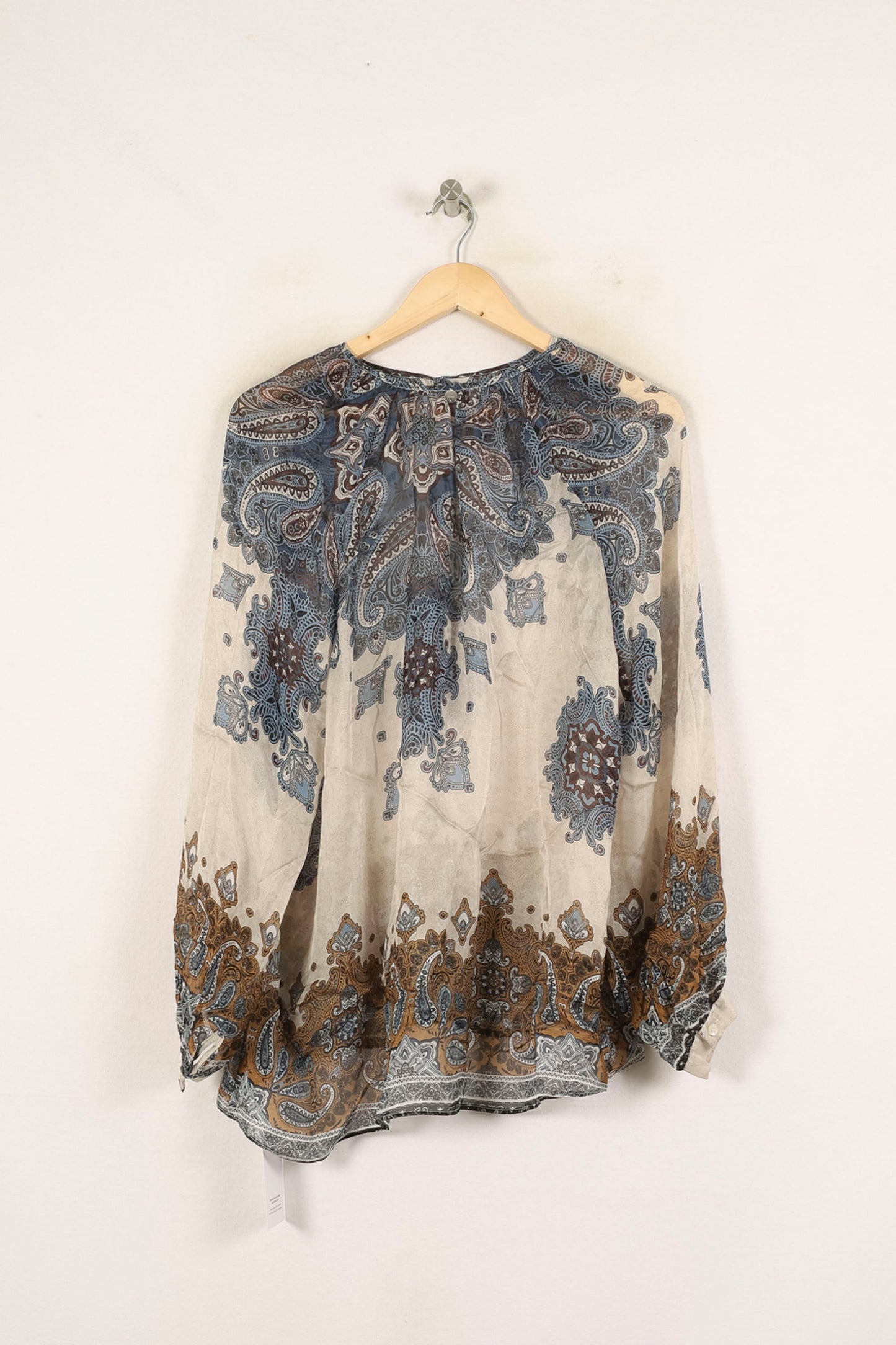 Blouse Écrue et Bleue - Taille XL/42