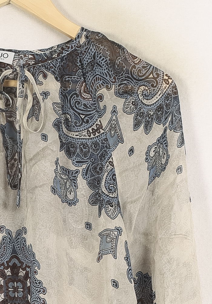 Blouse Écrue et Bleue - Taille XL/42