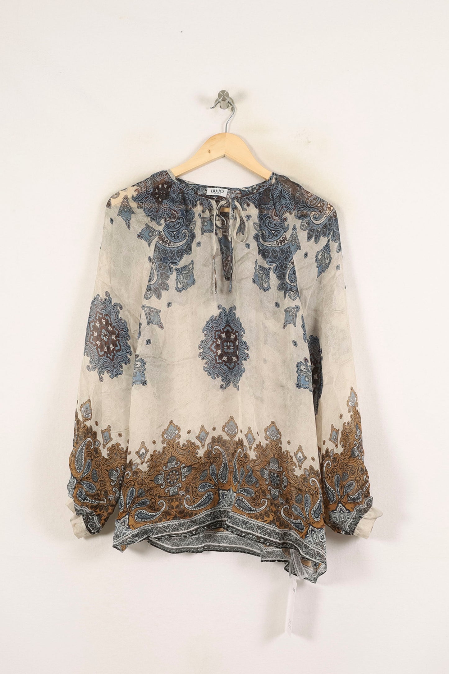 Blouse Écrue et Bleue - Taille XL/42