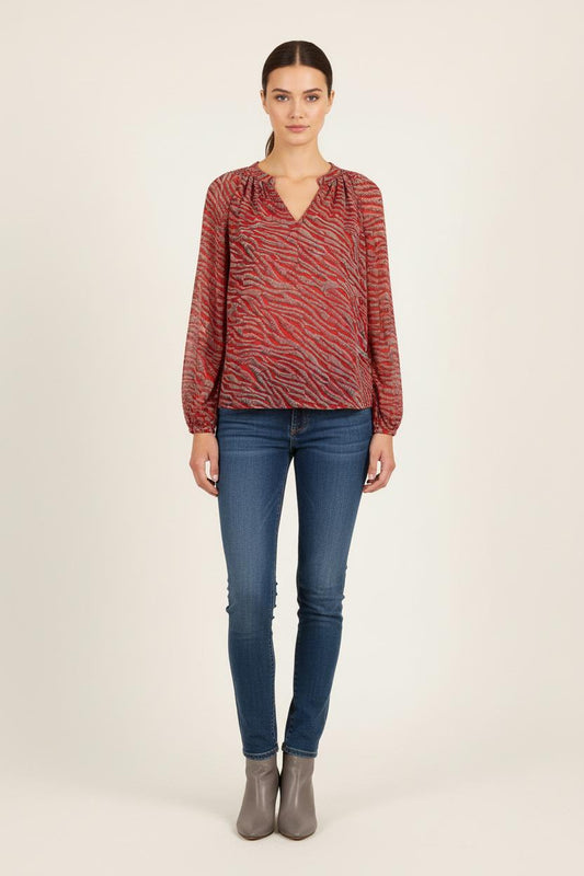 Blouse Rouge et Noire - Taille XXL/44