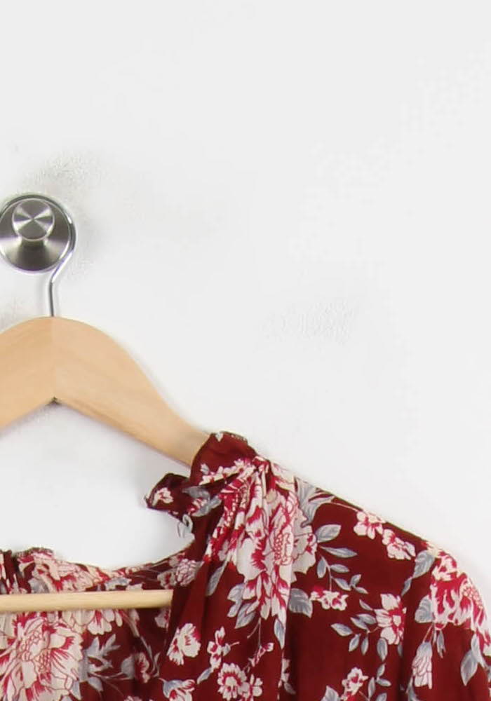 Blouse Bordeau et Blanche - Taille M/38