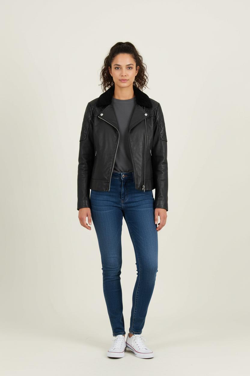 Blouson en Cuir Noir - Taille L/40