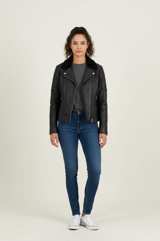 Blouson en Cuir Noir - Taille L/40