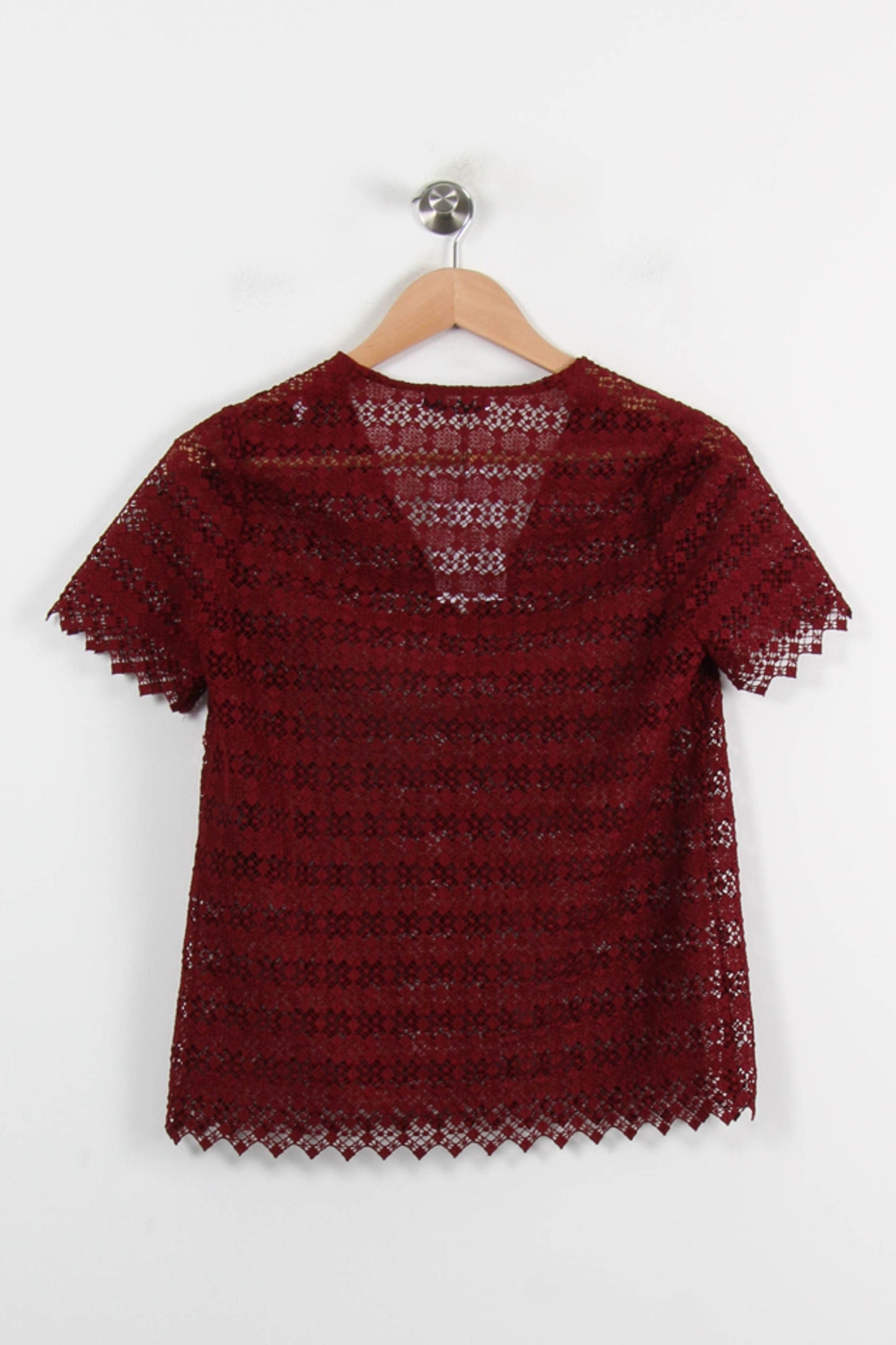 Blouse Dentelle Bordeaux - Taille M/38