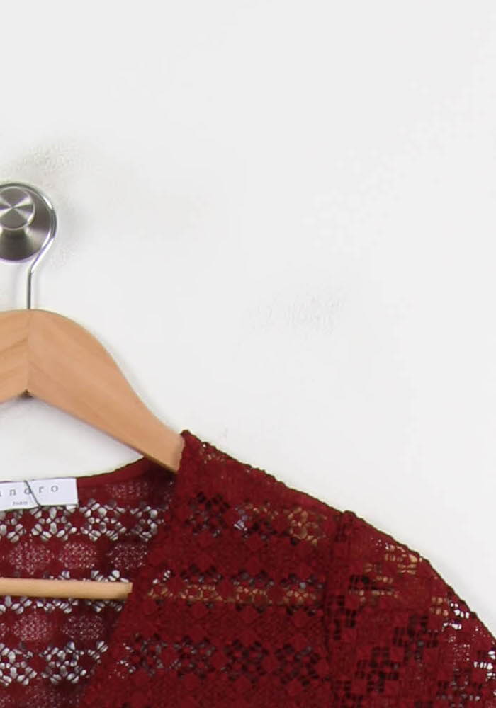 Blouse Dentelle Bordeaux - Taille M/38