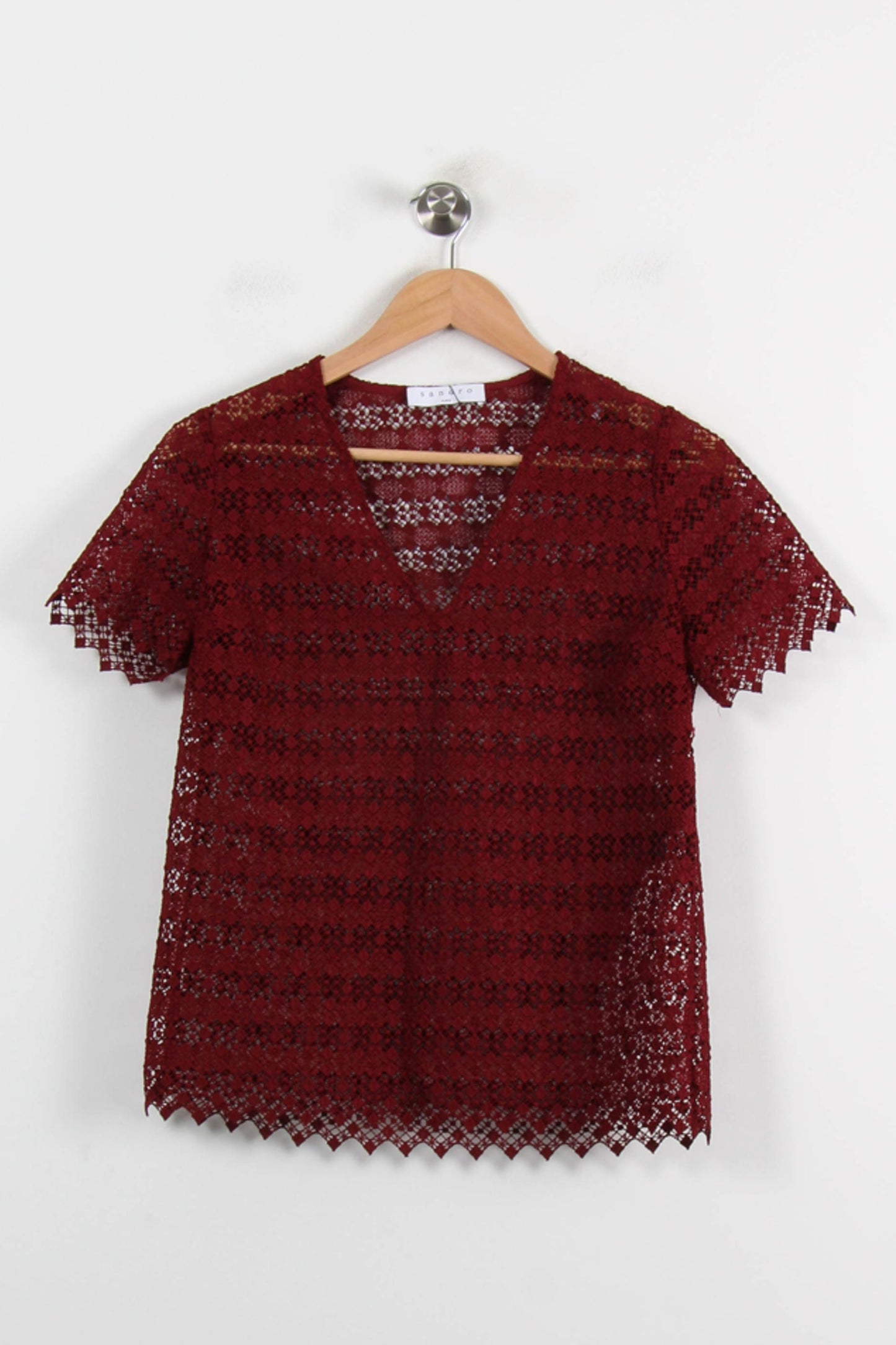 Blouse Dentelle Bordeaux - Taille M/38