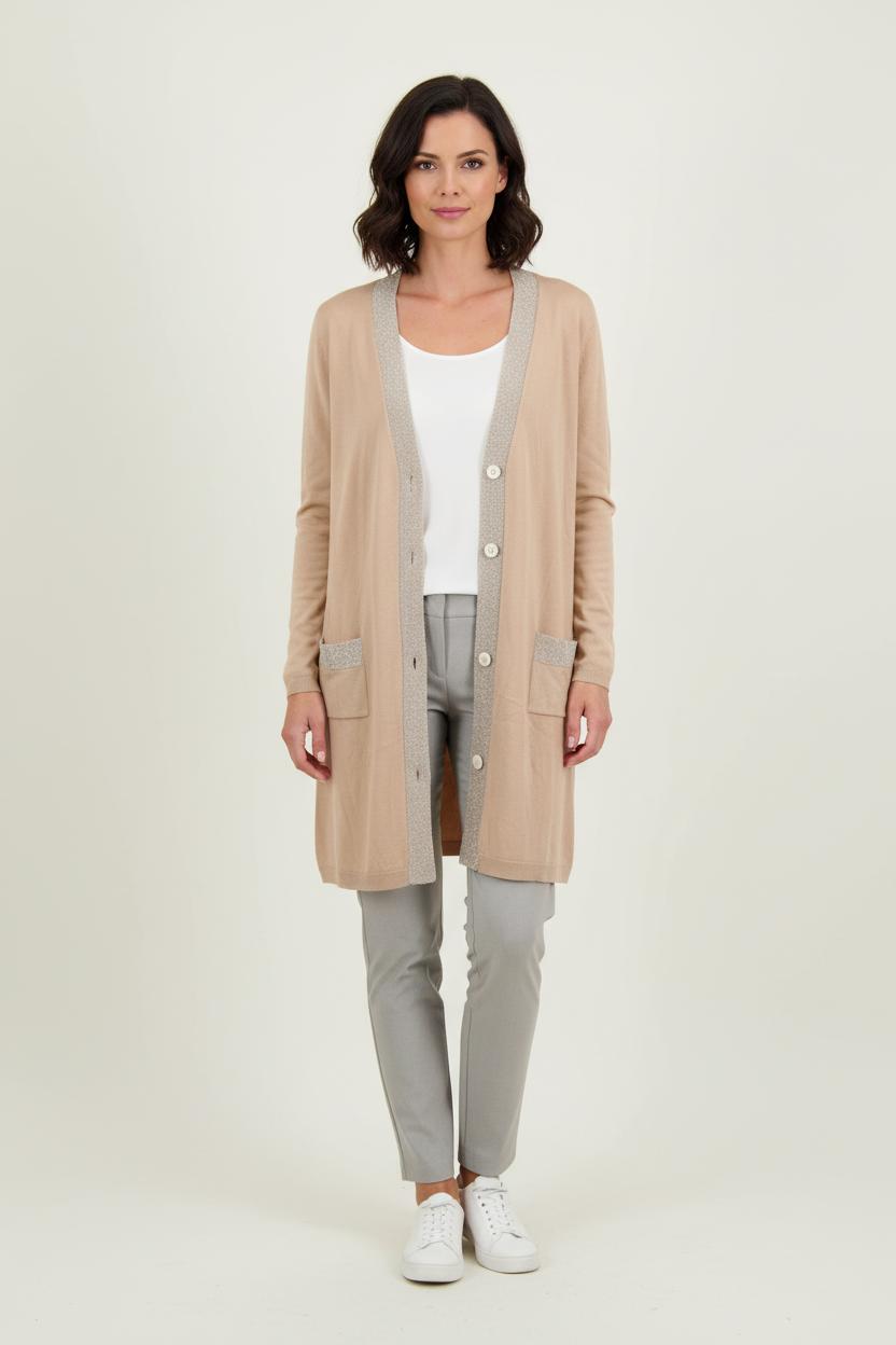Cardigan beige et gris - Taille L/40