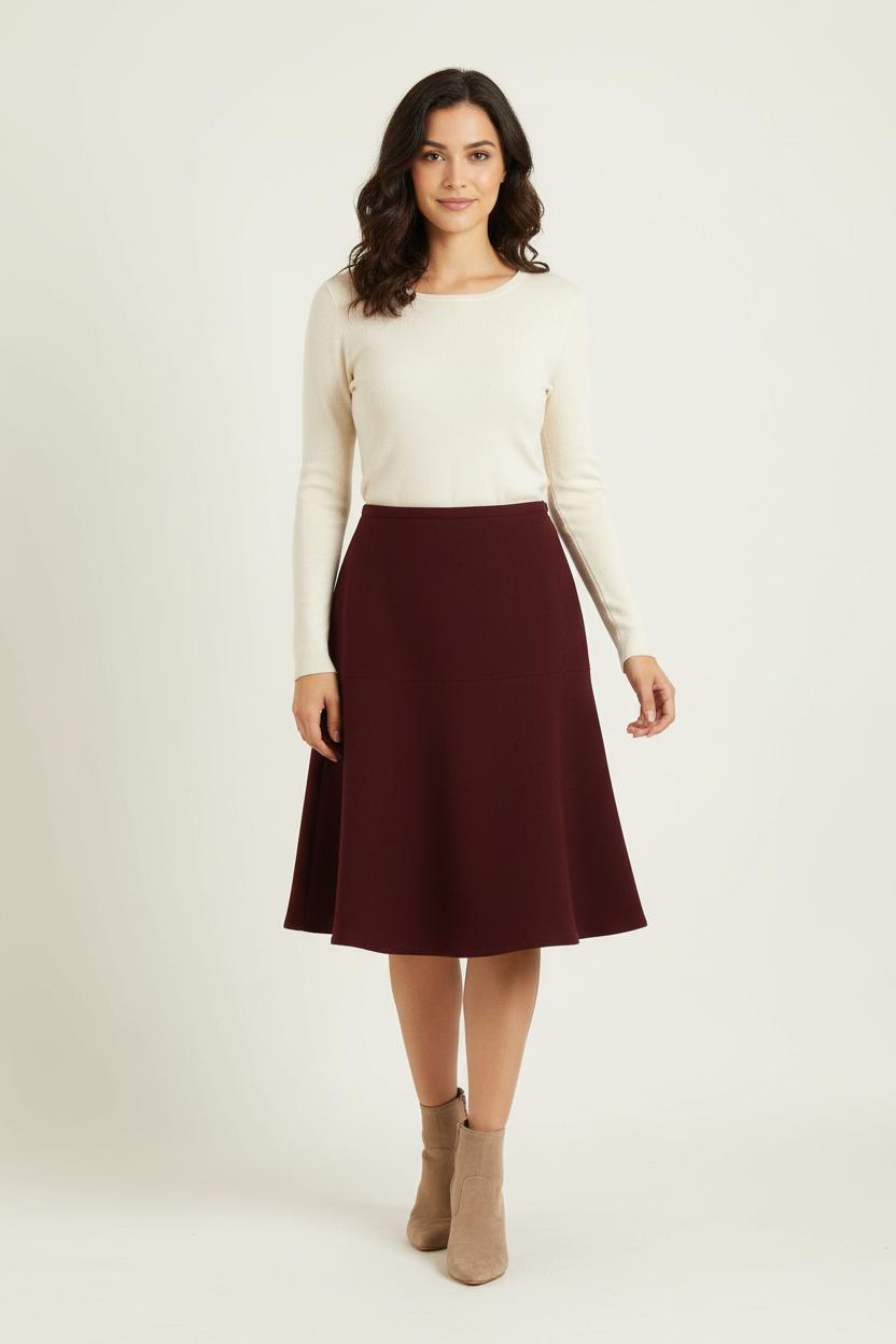 Jupe Évasée Bordeaux - Taille L/40