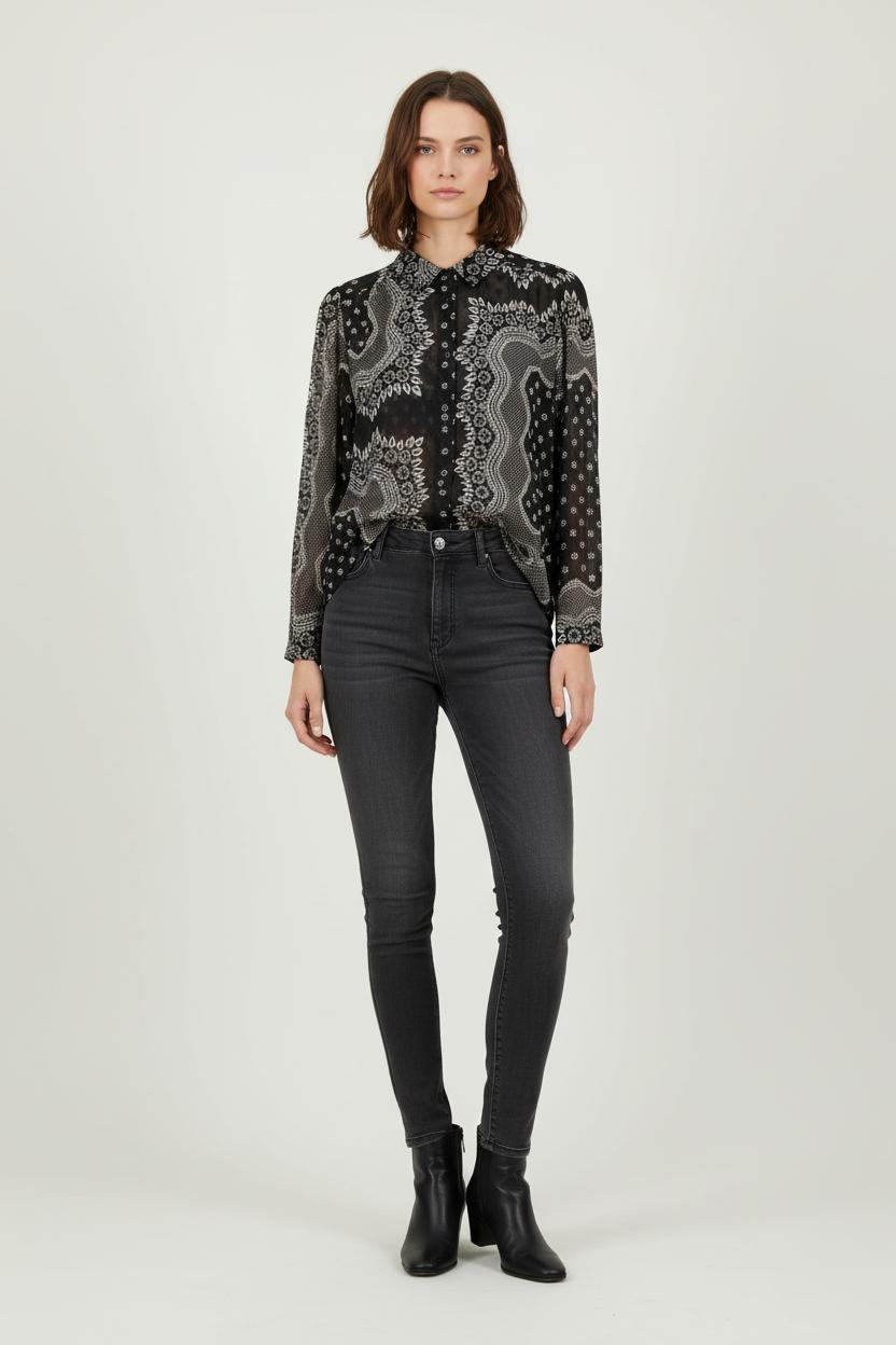 Blouse Noire et Blanche - Taille XXXL/46