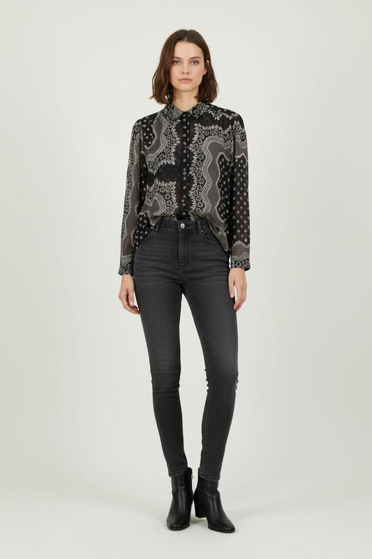 Blouse Noire et Blanche - Taille XXXL/46