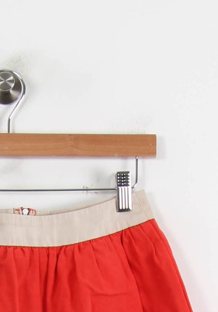 Jupe Courte Rouge et Beige - Taille S/36