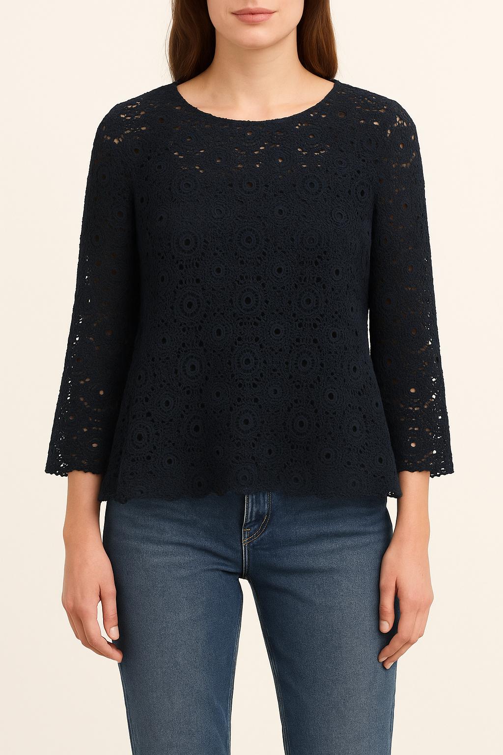 Blouse Brodée Bleue - Taille S/36