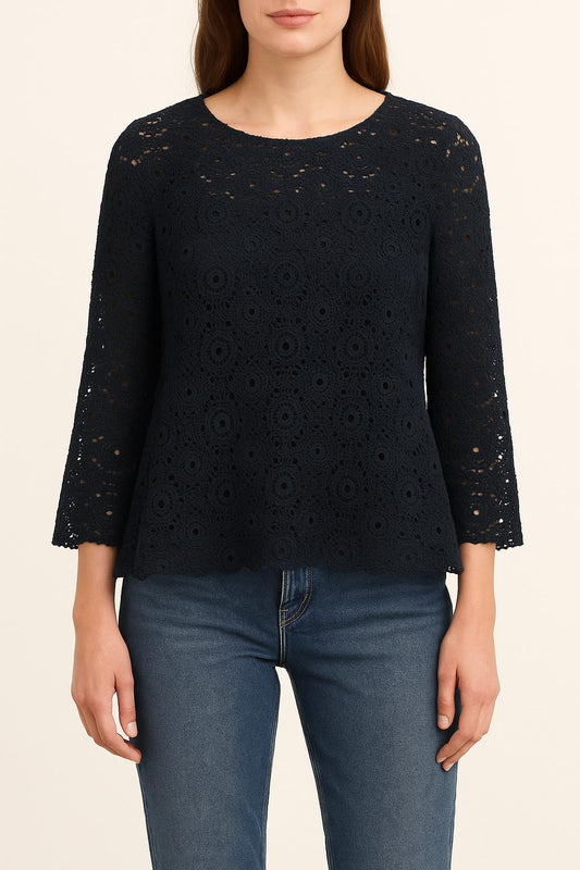Blouse Brodée Bleue - Taille S/36