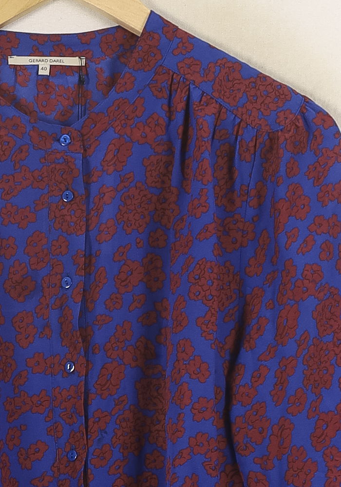 Blouse Bleue et Rouge - Taille L/40