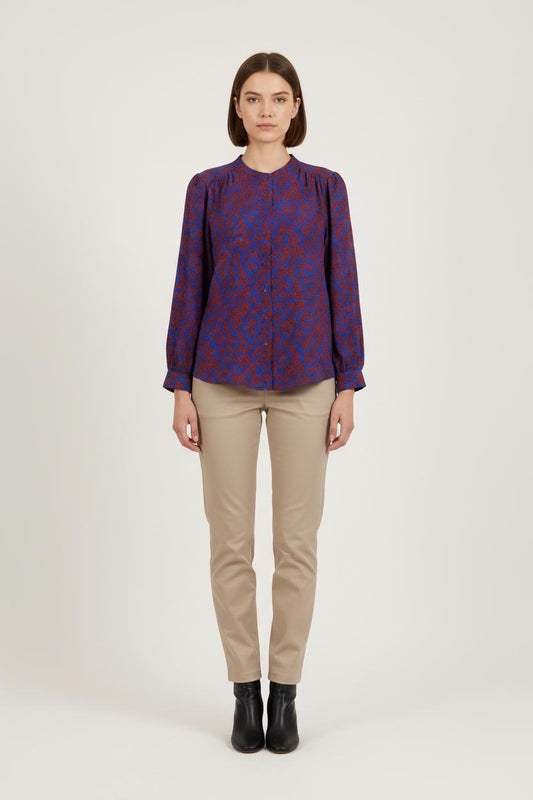 Blouse Bleue et Rouge - Taille L/40