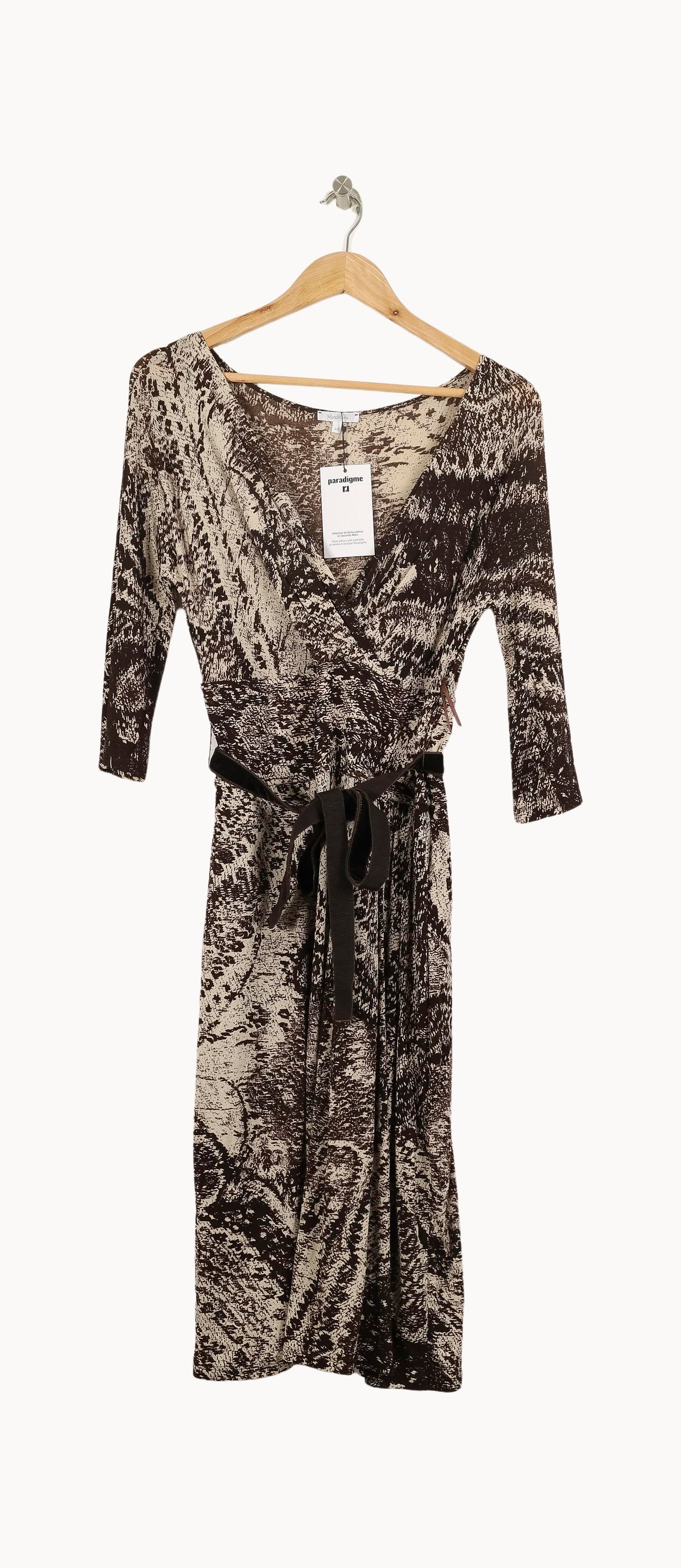 Robe Longue Marron et Beige - Taille XXL/44