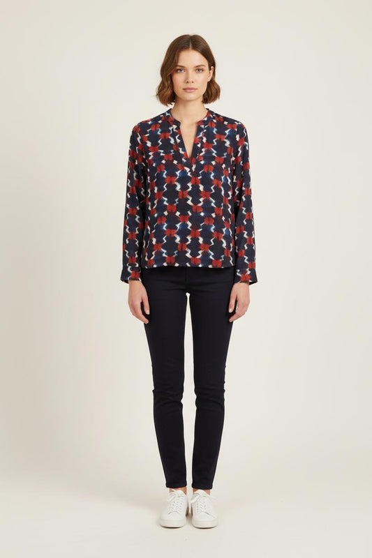 Blouse Bleue et Rouge - Taille S/36