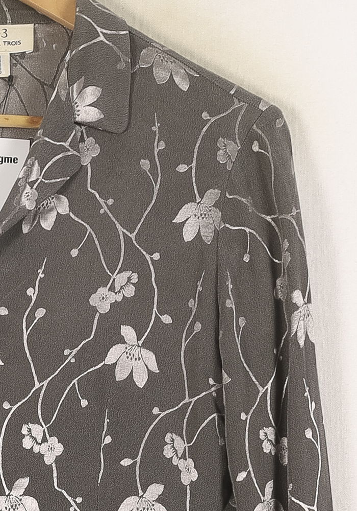 Veste Fleurie Grise - Taille M/38