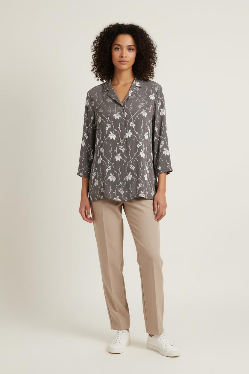 Veste Fleurie Grise - Taille M/38