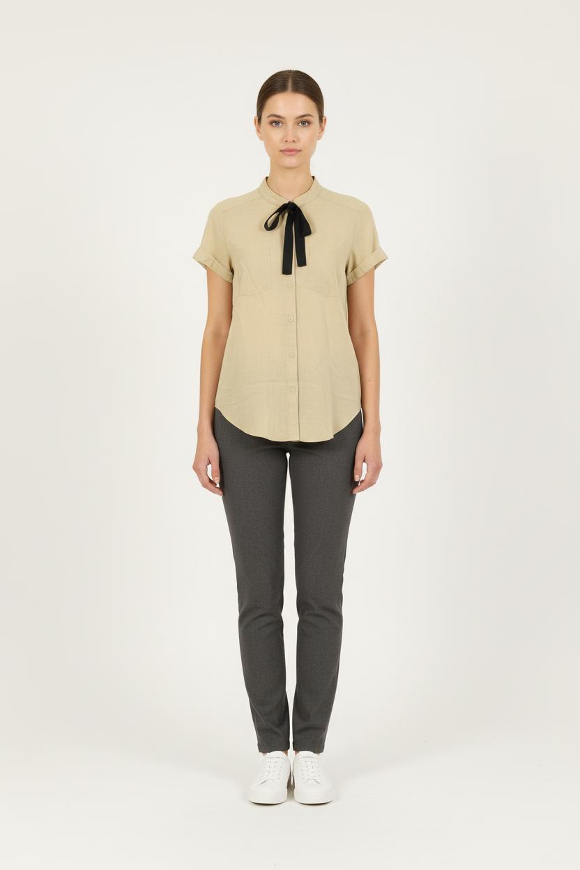 Chemise Manches Courtes Beige - Taille S/36