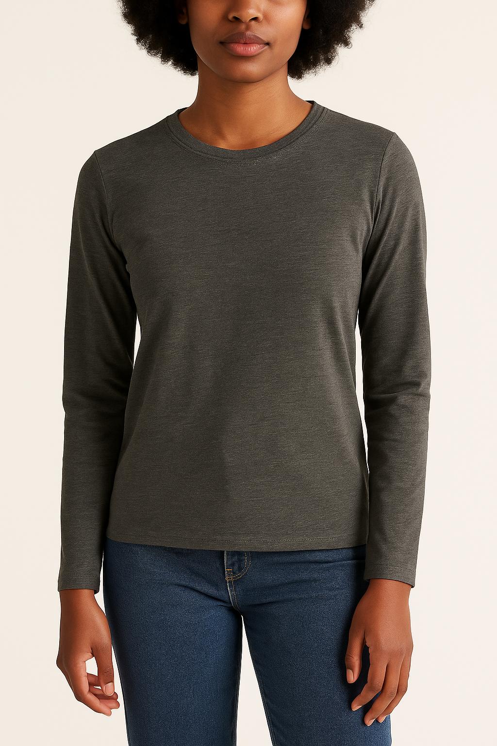 Tee-shirt Manches Longues Gris - Taille S/36