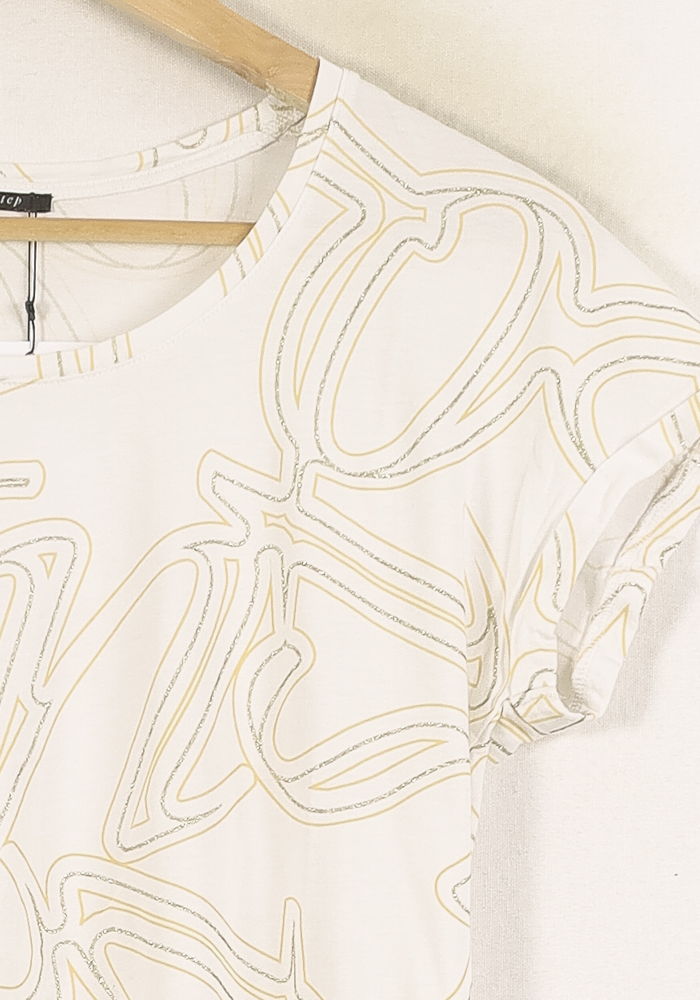 Tee-shirt Blanc et Jaune - Taille XS/34