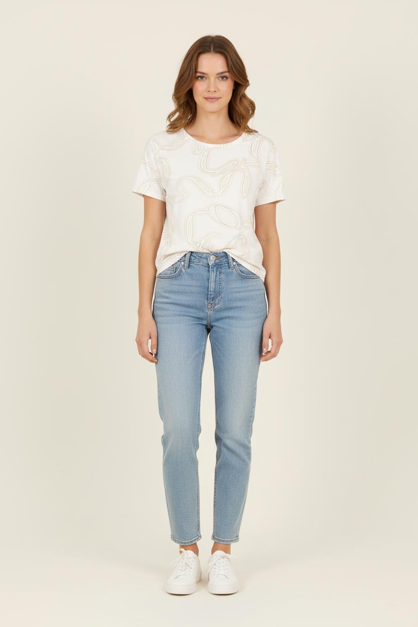 Tee-shirt Blanc et Jaune - Taille XS/34