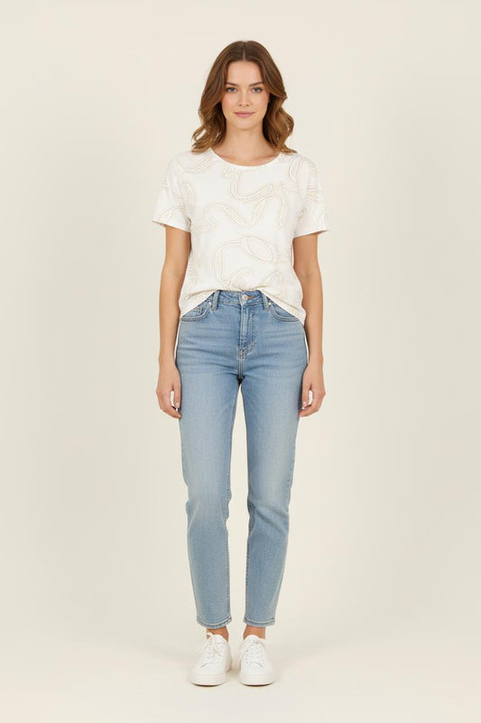 Tee-shirt Blanc et Jaune - Taille XS/34