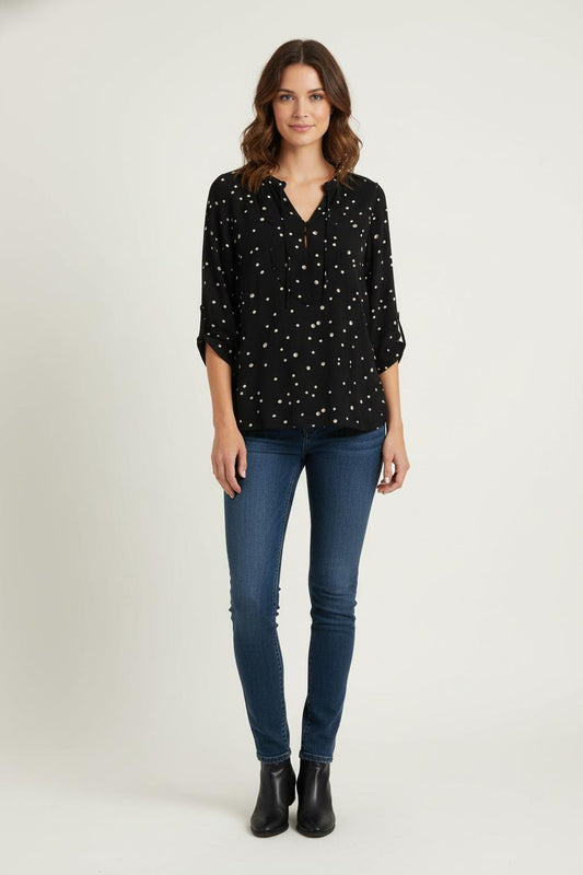 Blouse Noire et Blanche - Taille XS/34