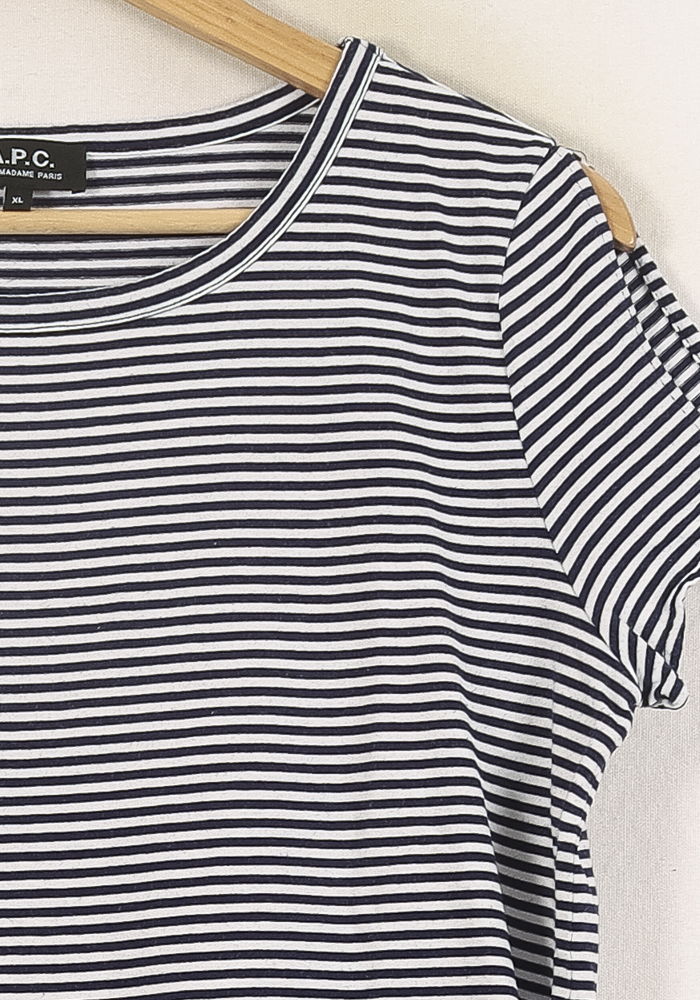 Tee-shirt Rayé Bleu et Blanc - Taille XL/42