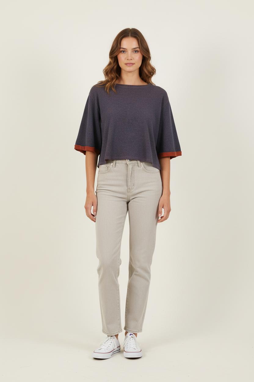 Pull Violet et Marron - Taille S/36