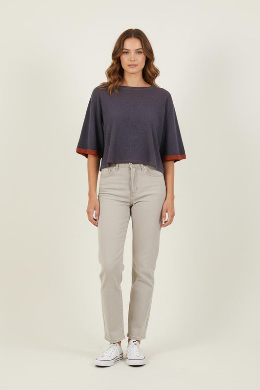 Pull Violet et Marron - Taille S/36