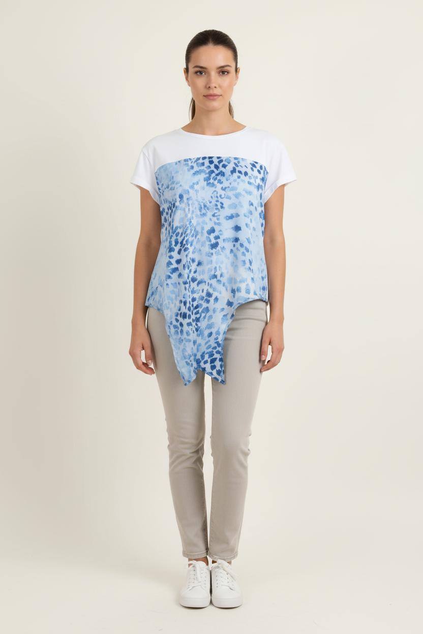 Tee-shirt Blanc et Bleu - Taille S/36