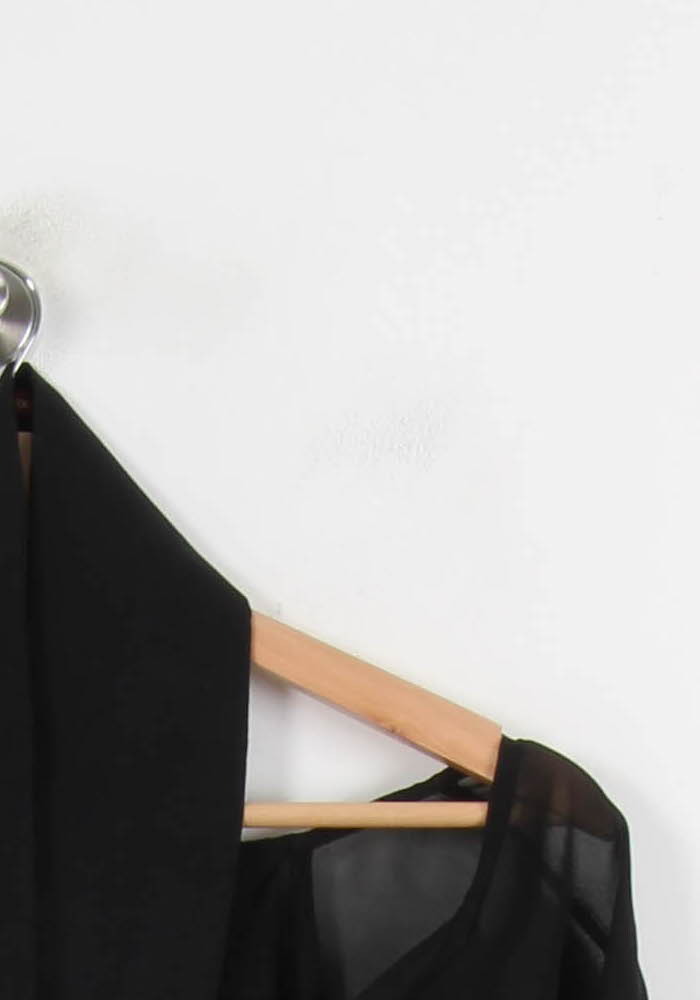 Blouse Noire et Rose - Taille S/36