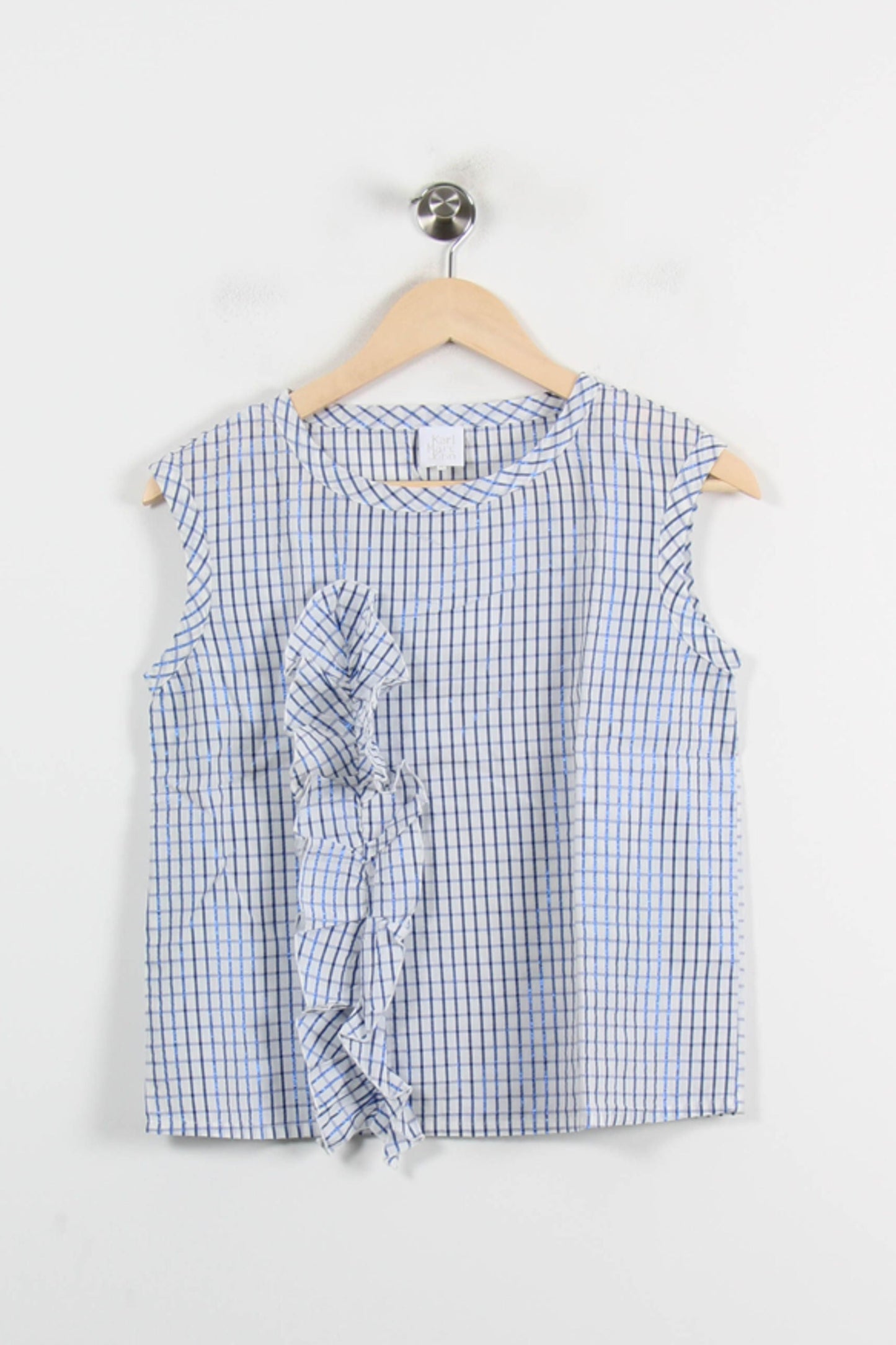 Blouse Sans Manches Blanche et Bleue - Taille XS/34