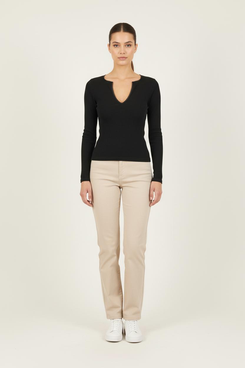 Top Col V Noir - Taille S/36