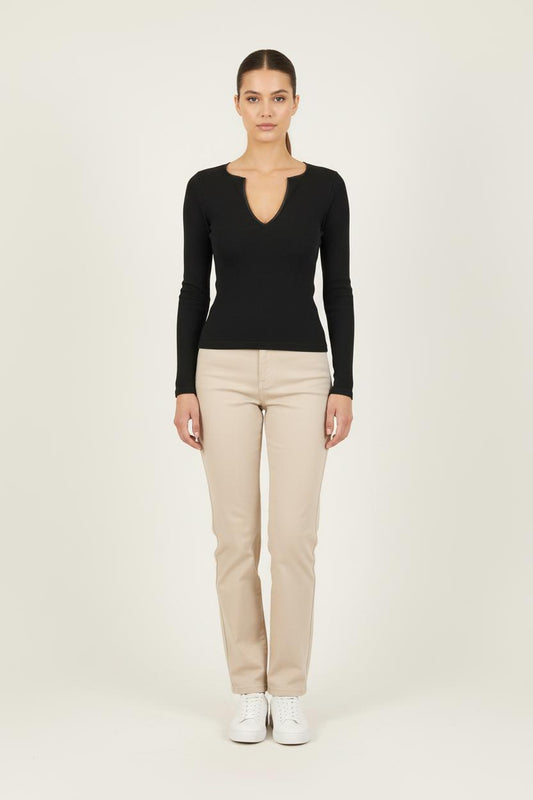 Top Col V Noir - Taille S/36