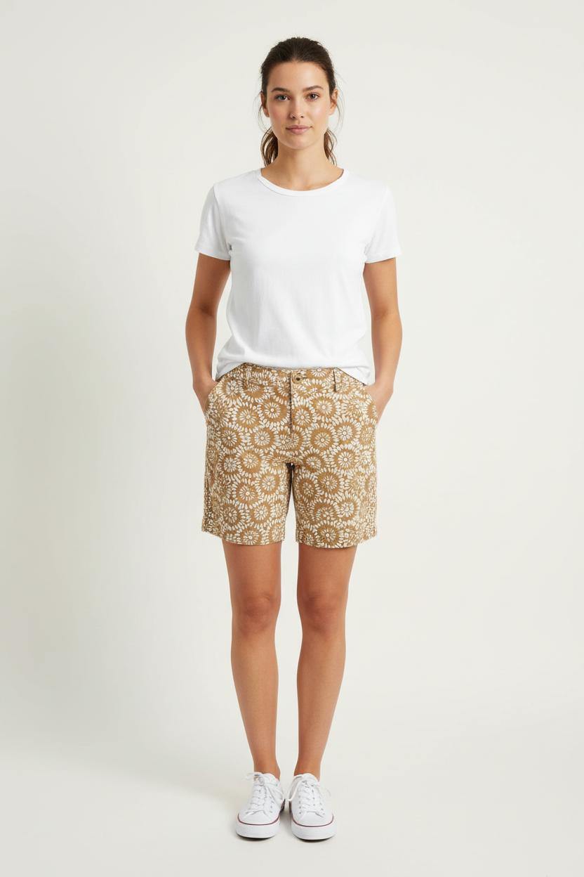 Short Marron et Blanc - Taille S/36